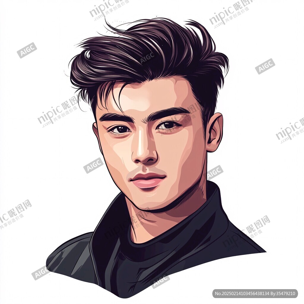手绘男头像