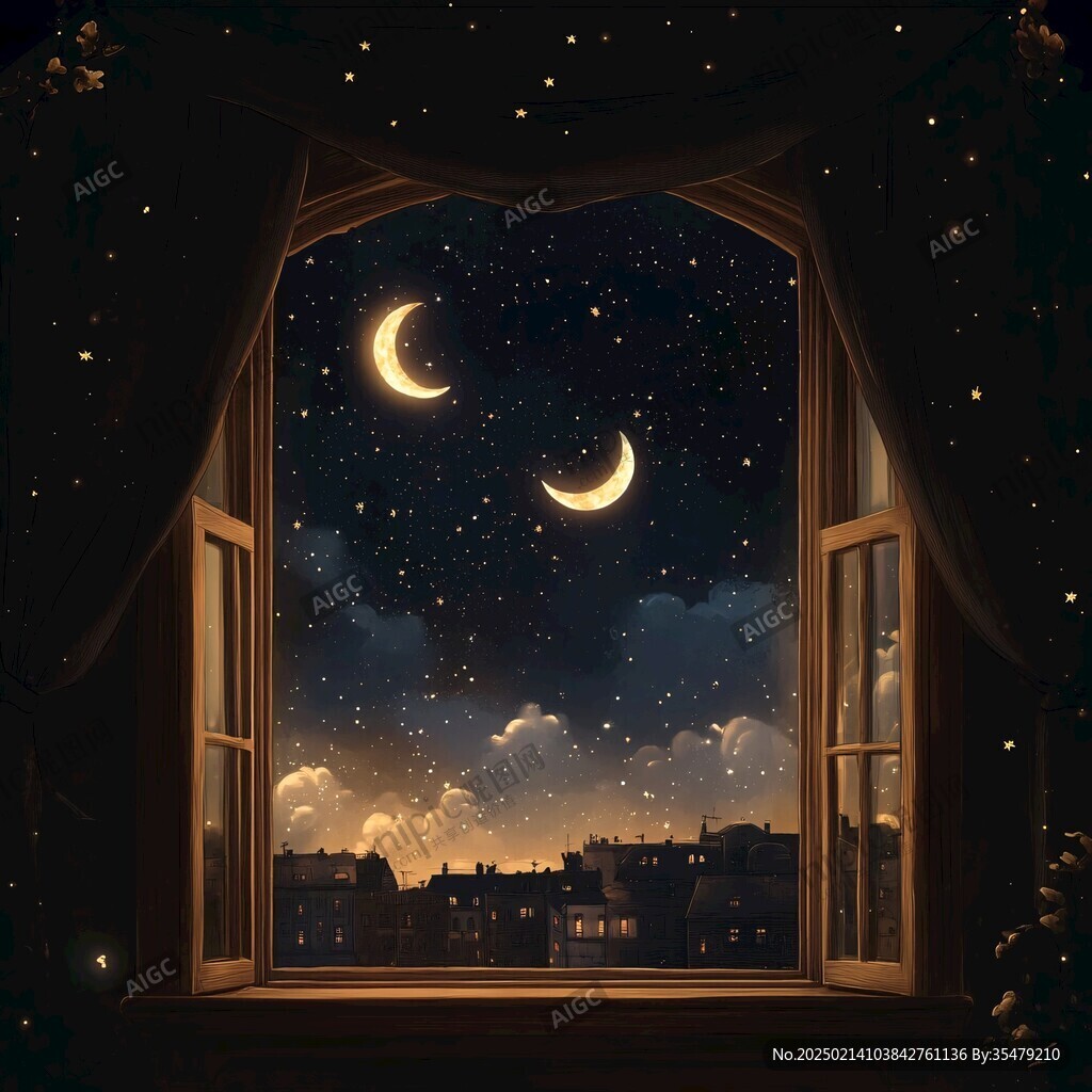 手绘唯美夜晚