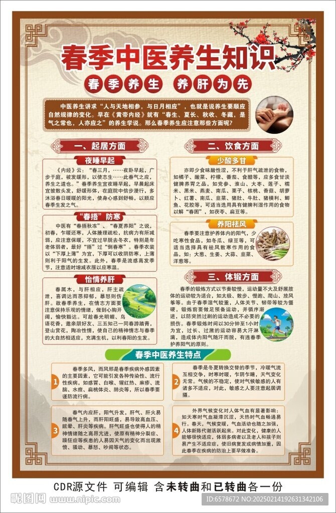 春季中医养生健康教育展板