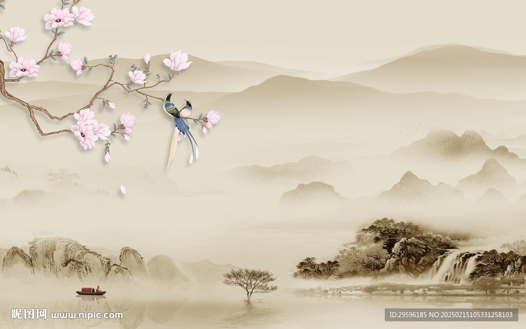 最新 中式简约山水 TiF分层