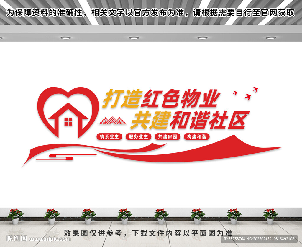 红色物业文化墙
