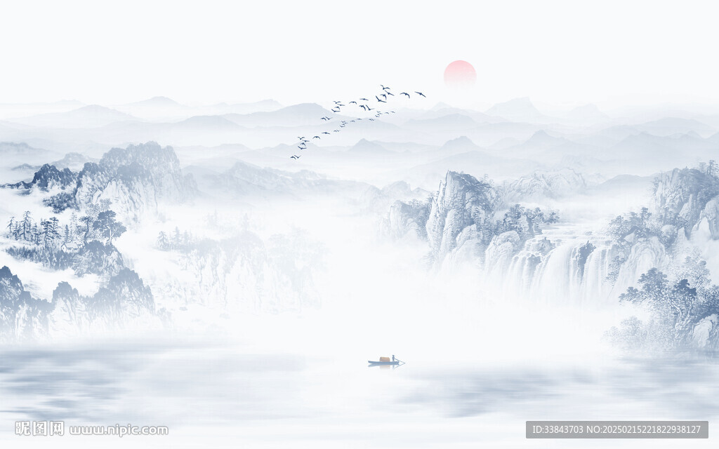 水墨画山水