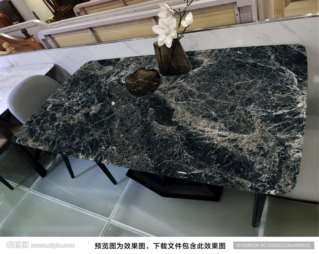 岩板餐桌奢石超晶石大理石源文件