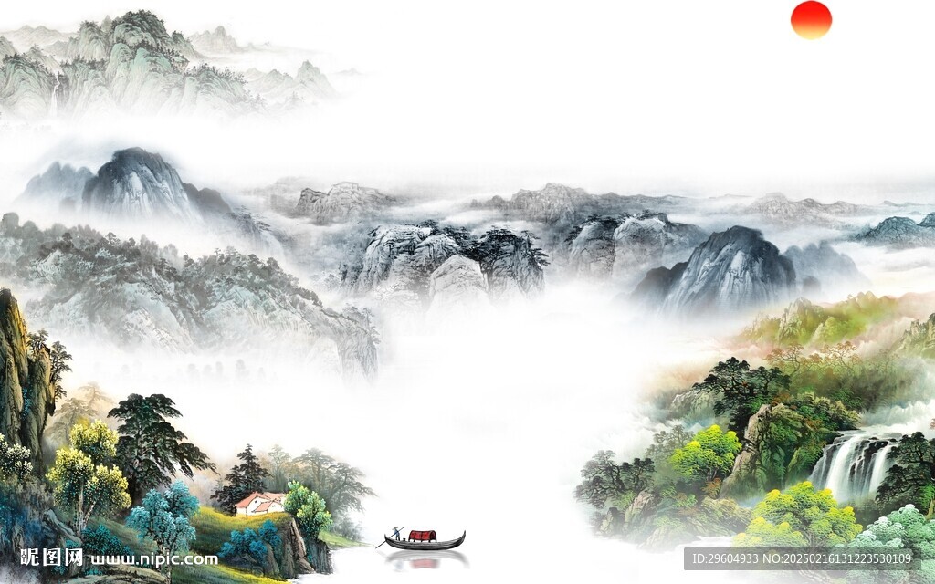 新款 中式意境山水 TIF分层