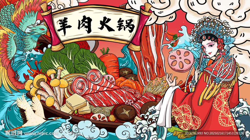羊肉火锅背景