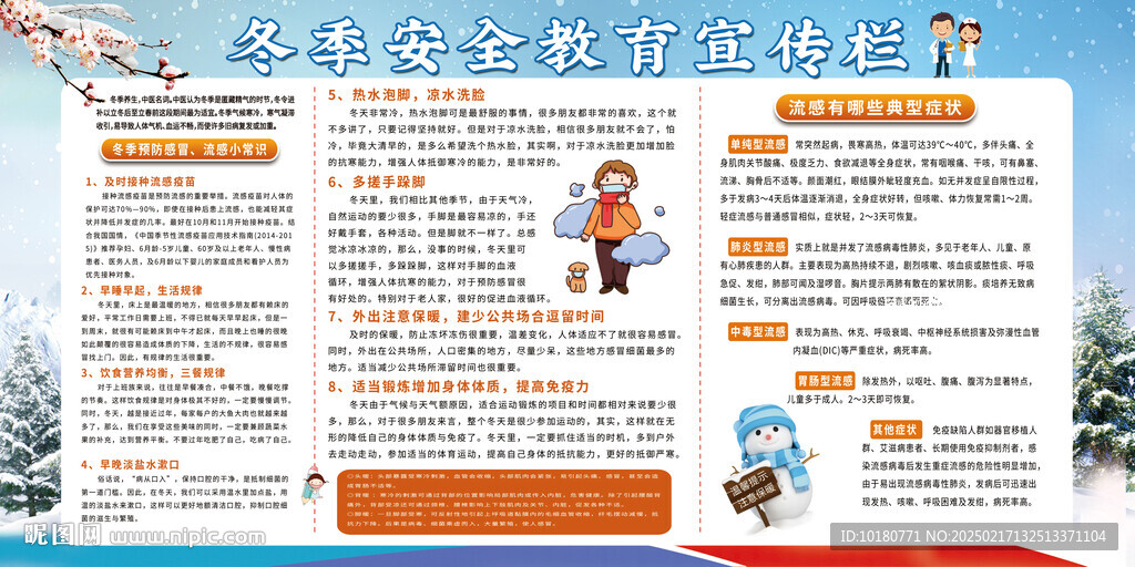 冬季健康教育宣传栏
