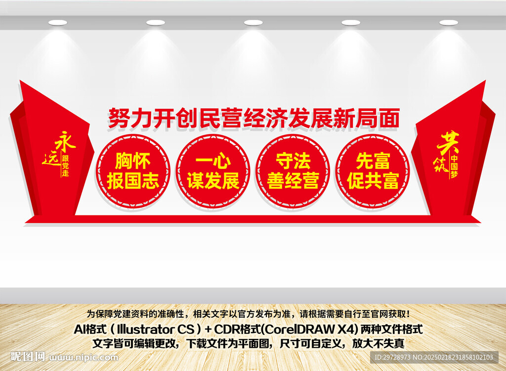民营经济民营企业家文化墙
