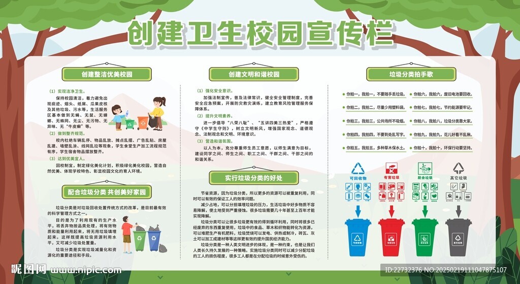 创建文明卫生校园宣传栏