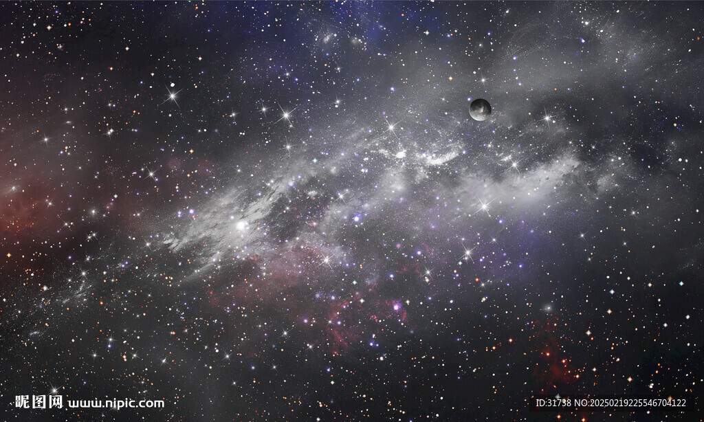 浩瀚灰色宇宙星空背景墙
