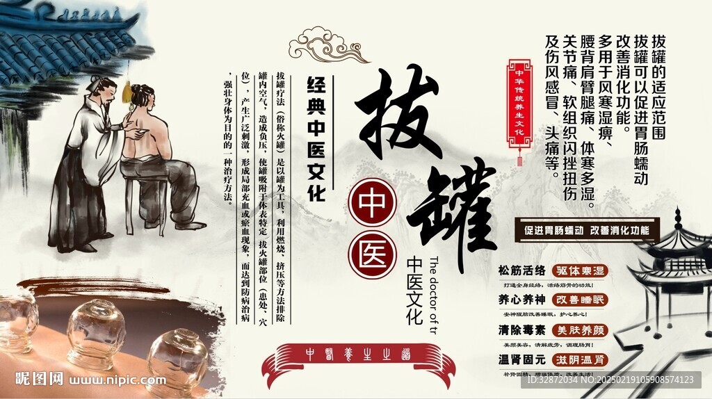 拔罐背景墙