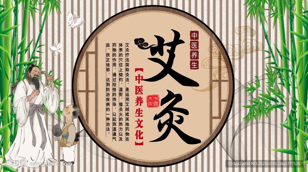艾灸背景墙