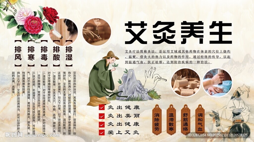 艾灸背景墙