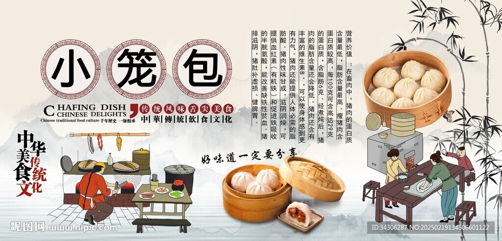 小笼包背景墙