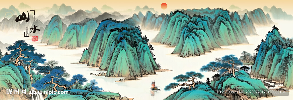 山水画国画山水