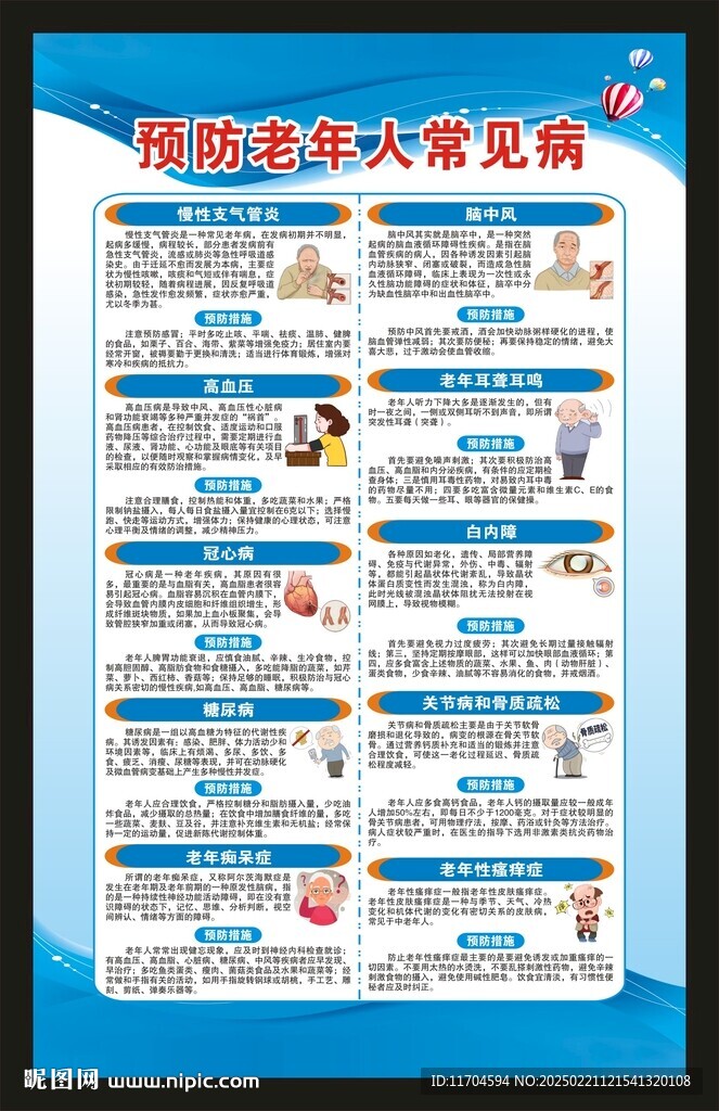 老年人常见疾病预防知识海报