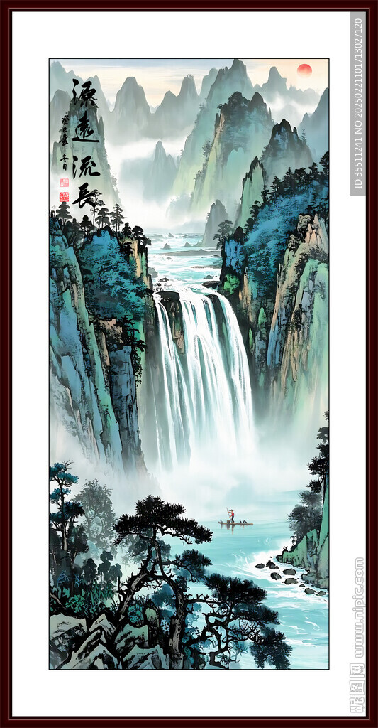 竖幅山水画