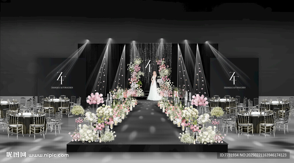 线帘婚礼效果图
