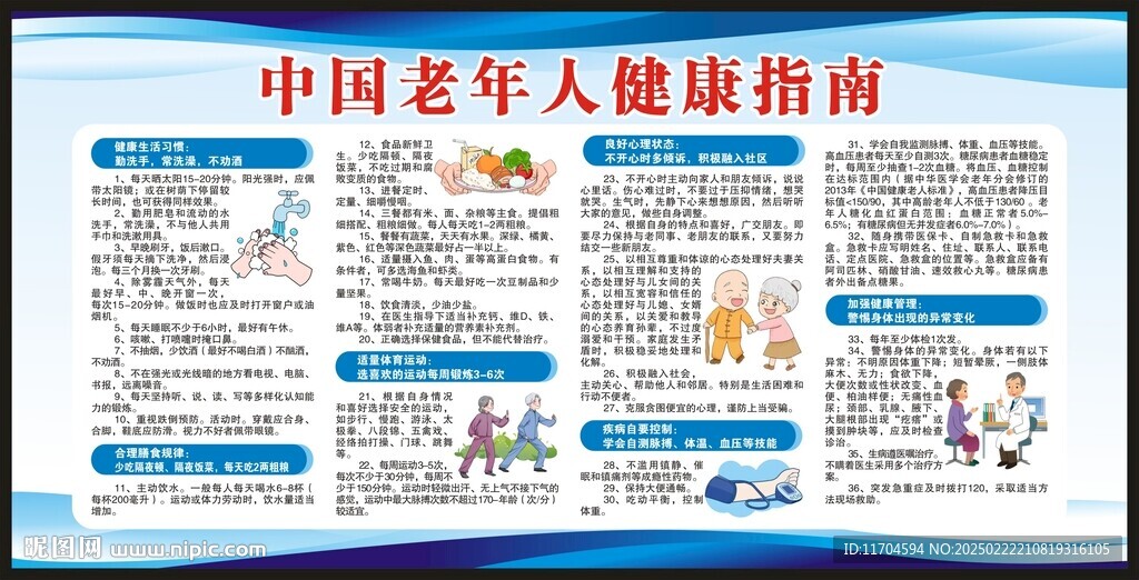老年人健康指南宣传栏