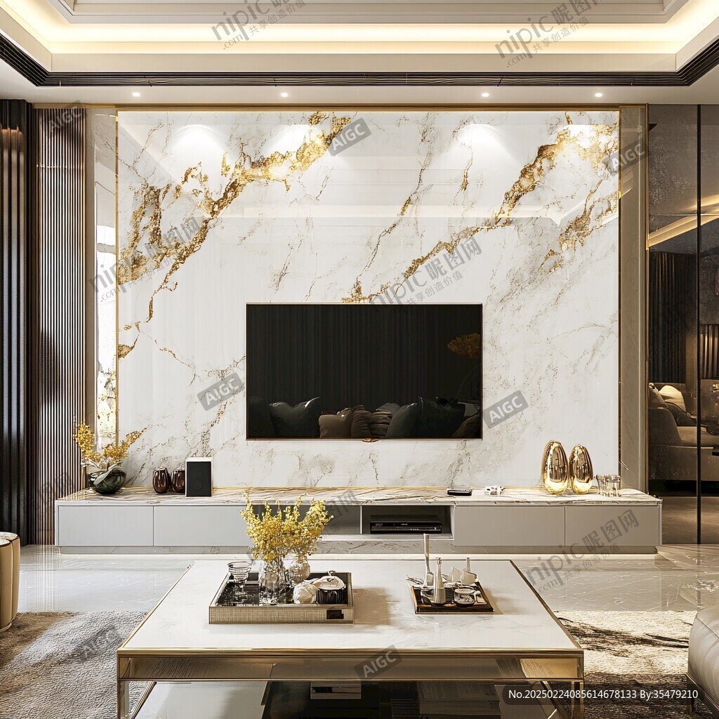 轻奢大理石背景墙