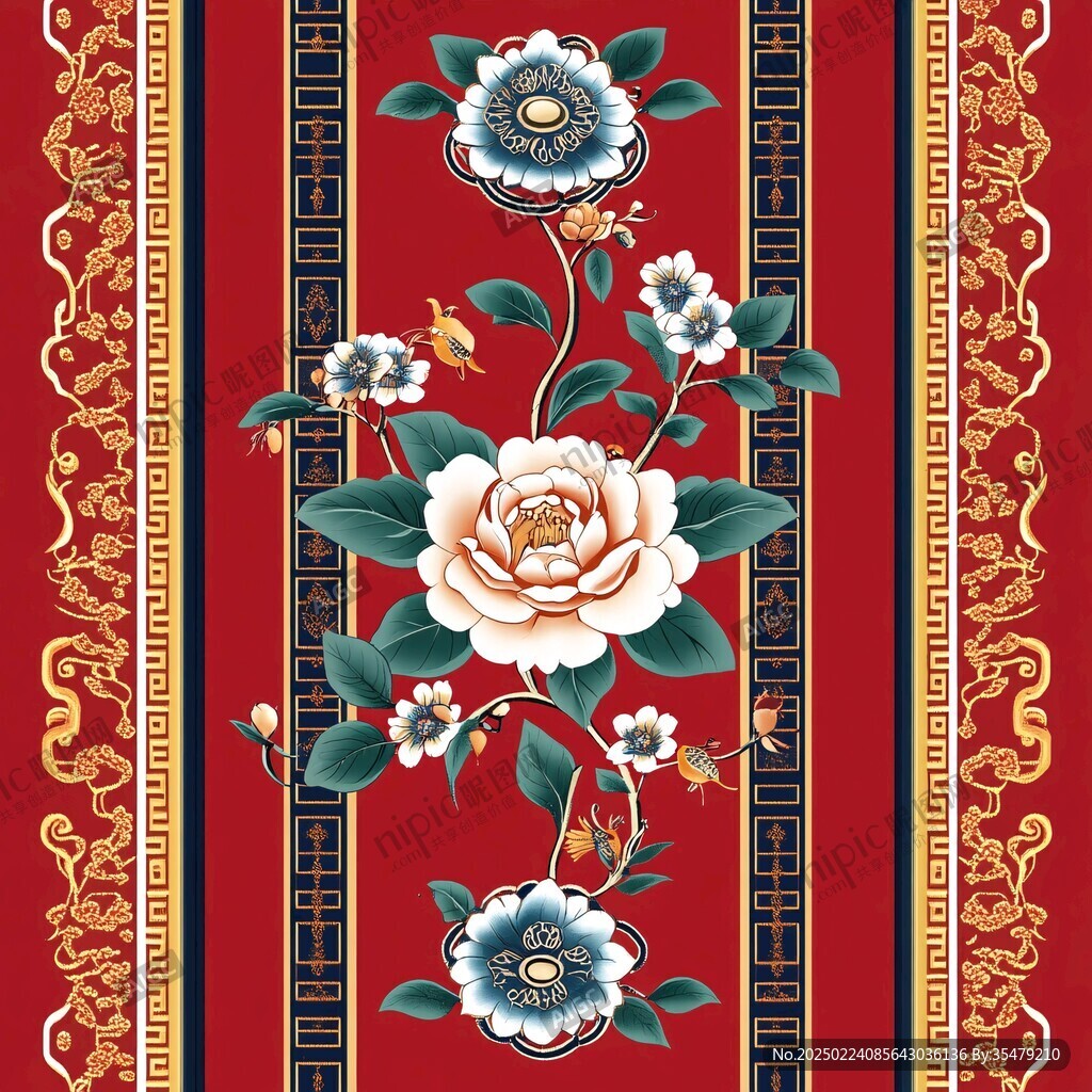 中式牡丹花花纹