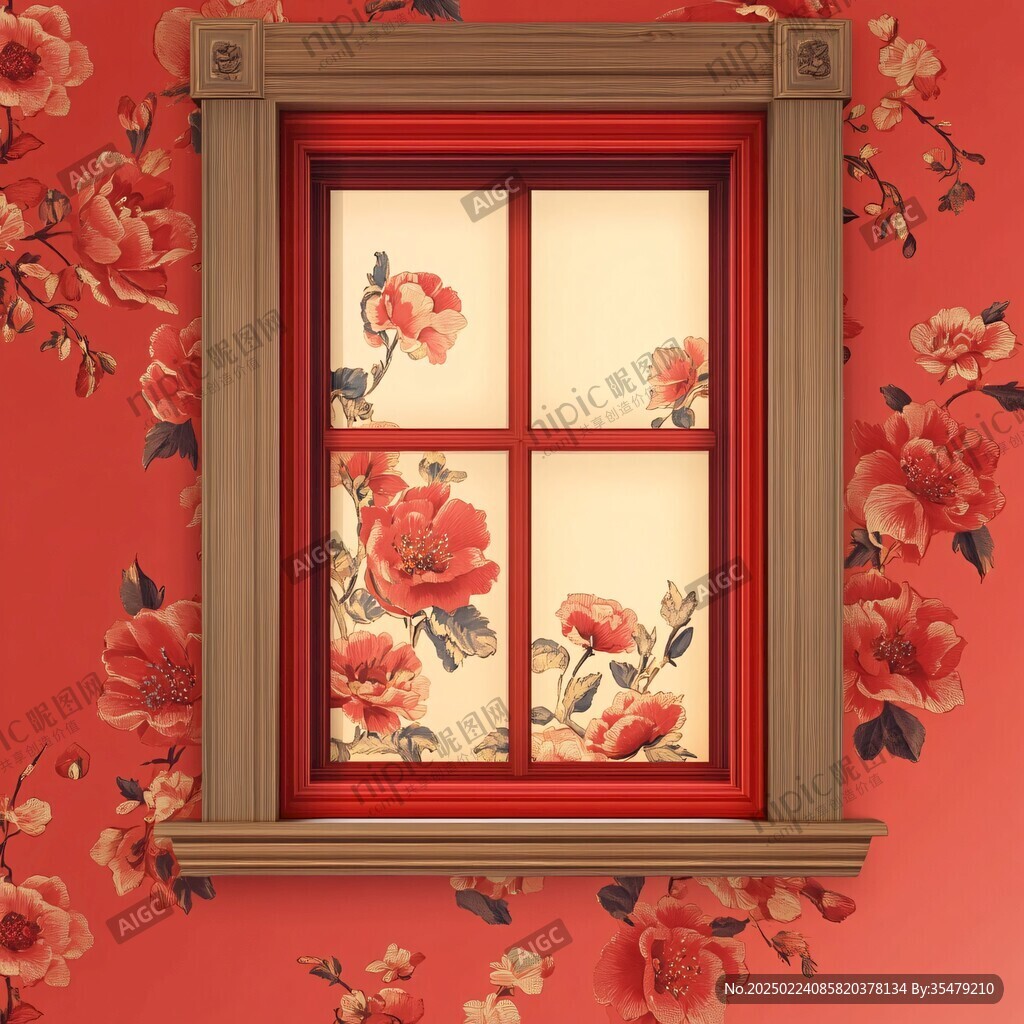 牡丹花窗