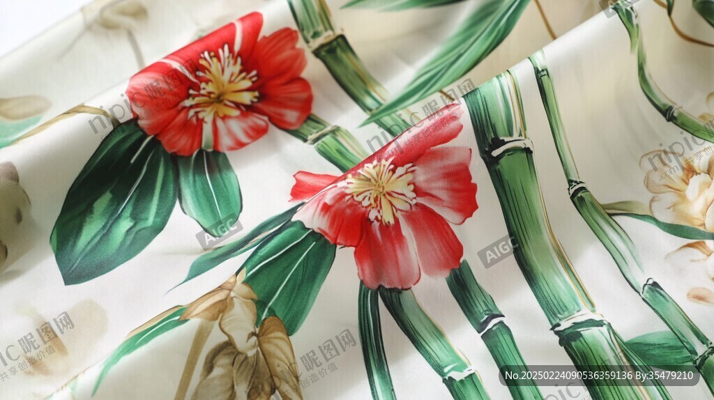万年印花青竹花