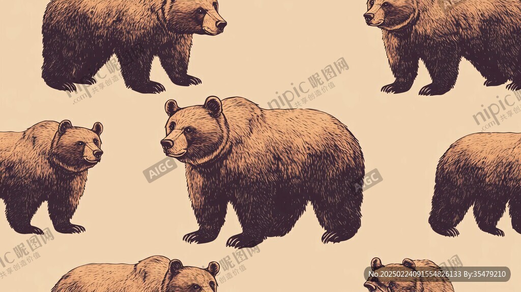 插画熊图案