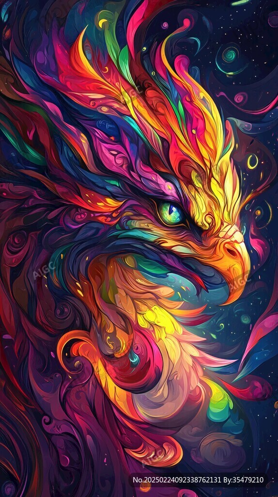 创意五行神兽插画