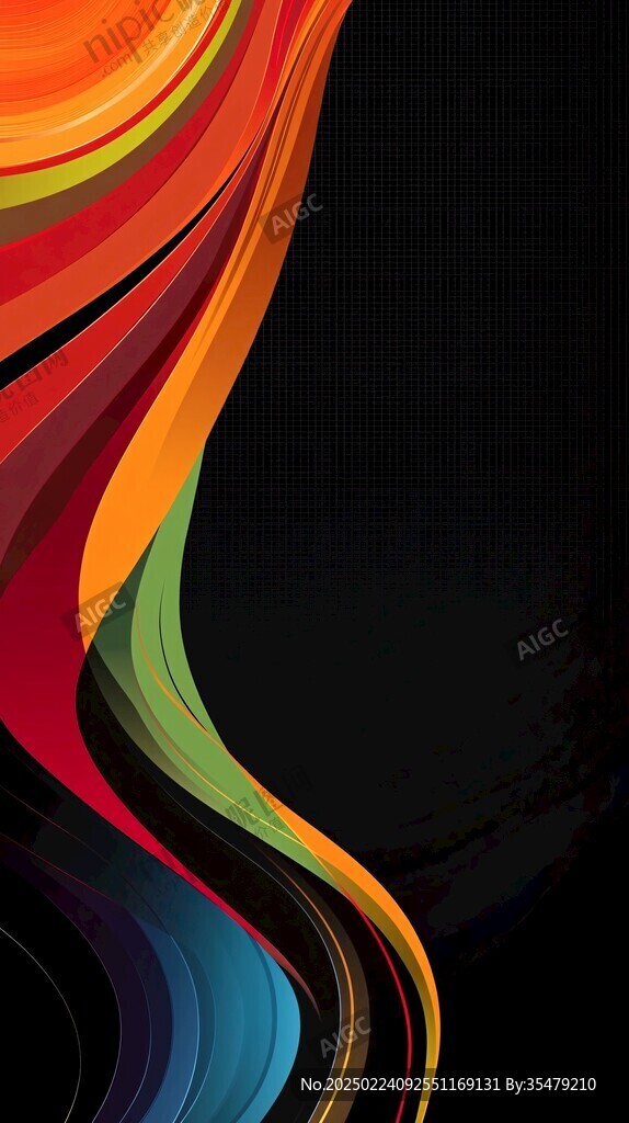 简洁大气拼色曲线纹理