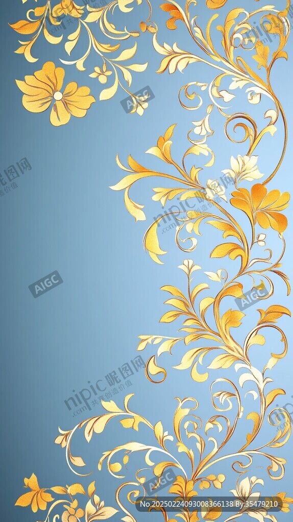 立体金色花纹