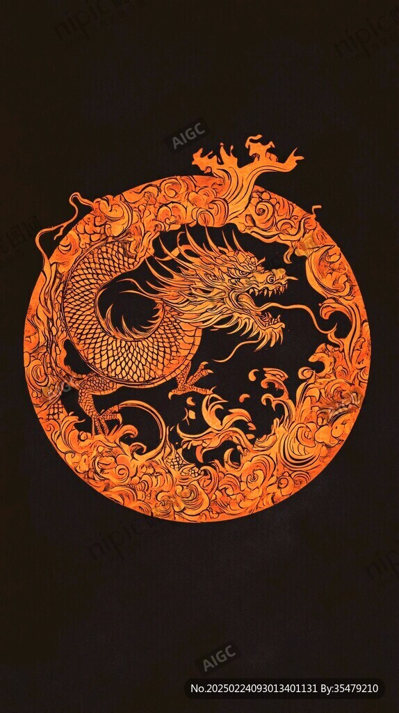 金绘圆龙