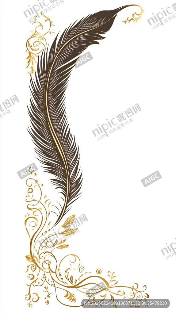 线描线形素材白描烫金