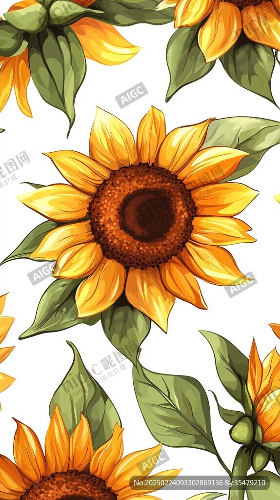 高清手绘太阳花