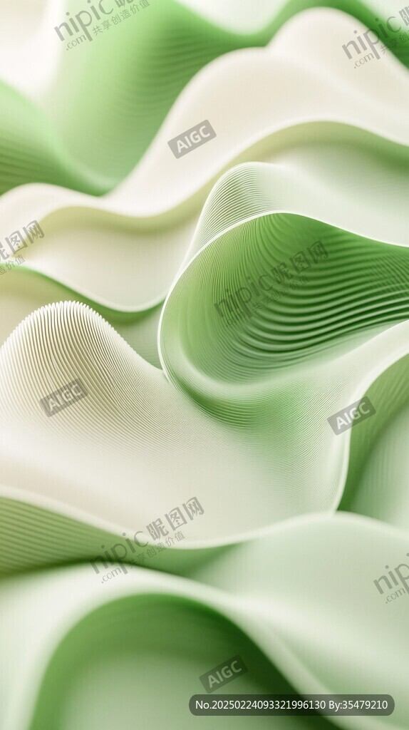 绿色波浪纹理抽象图案