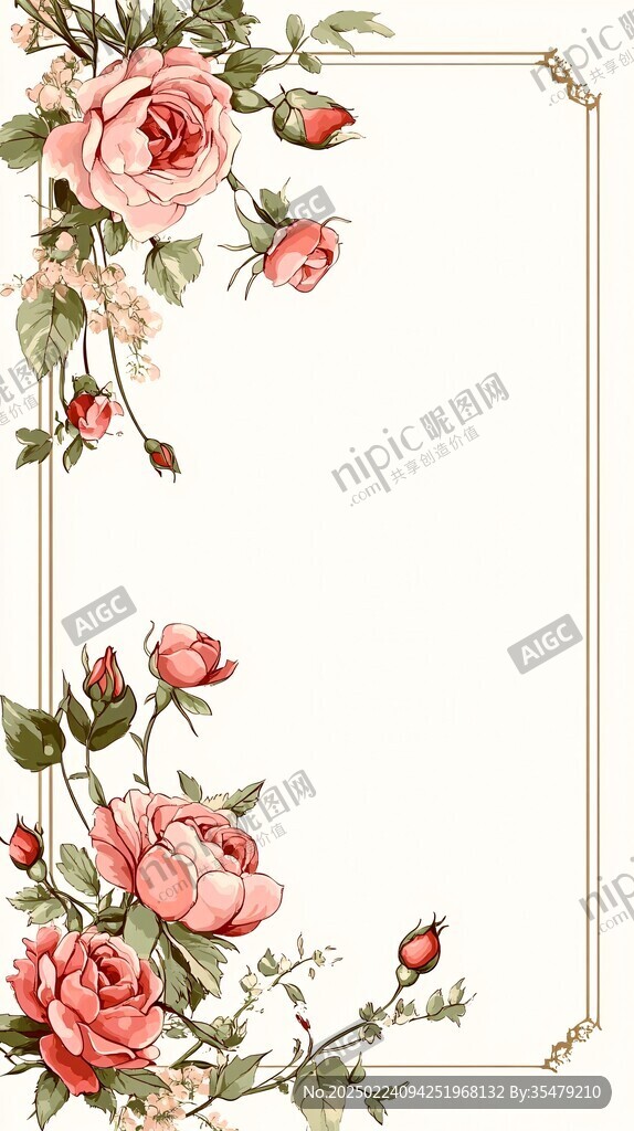 玫瑰花边框
