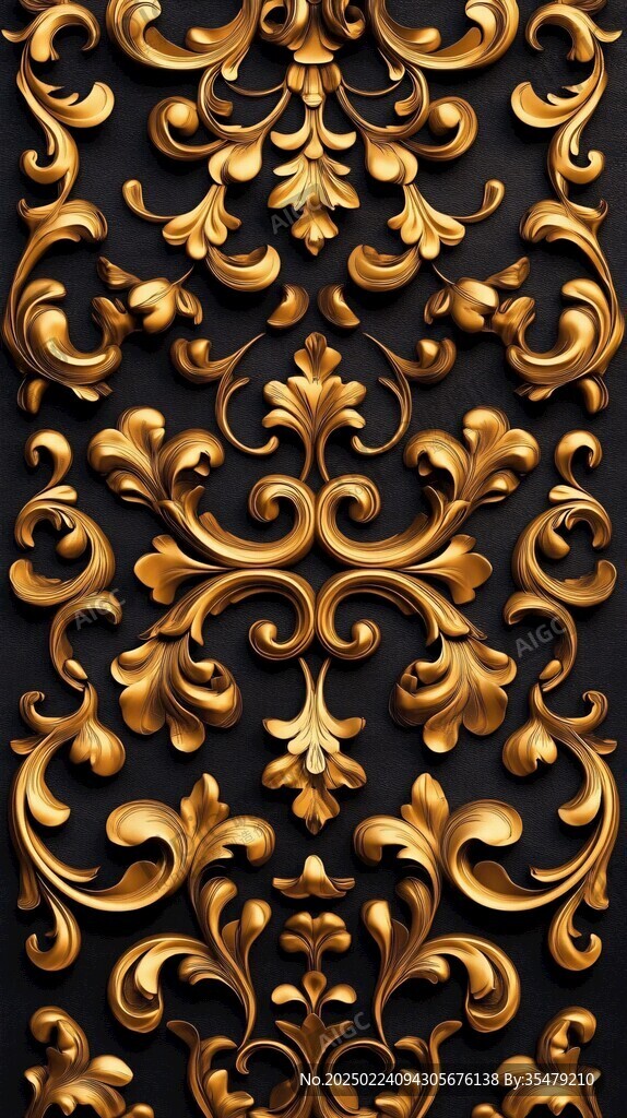 金色奢华浮雕装饰设计