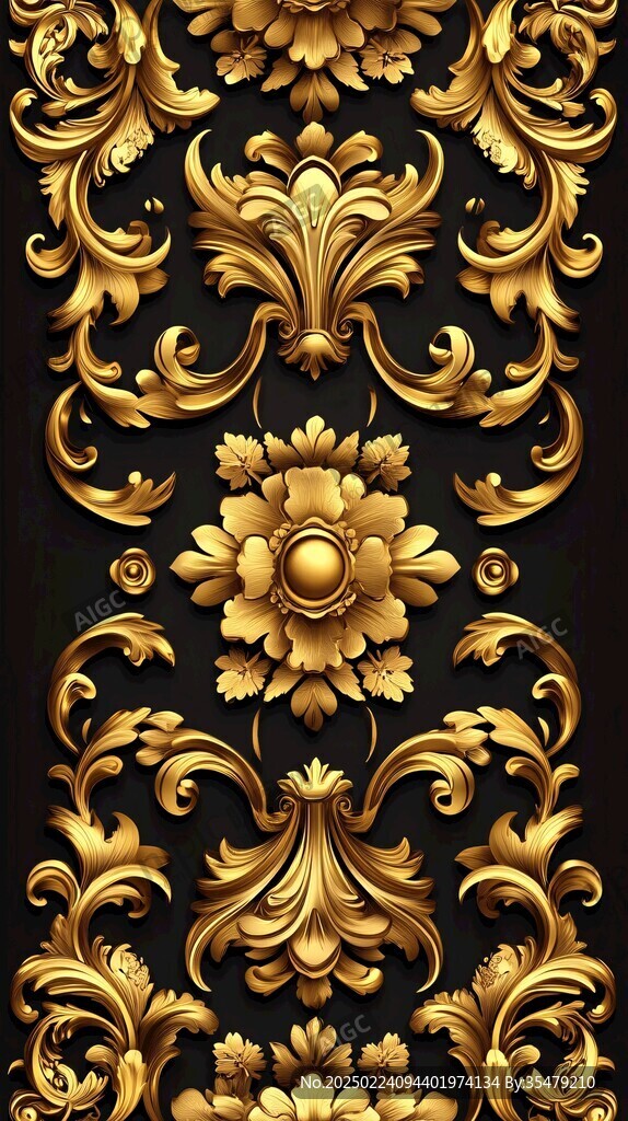 金色浮雕花纹