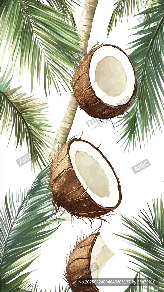 手绘夏威夷果插画