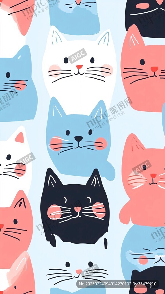 卡通猫咪图案背景