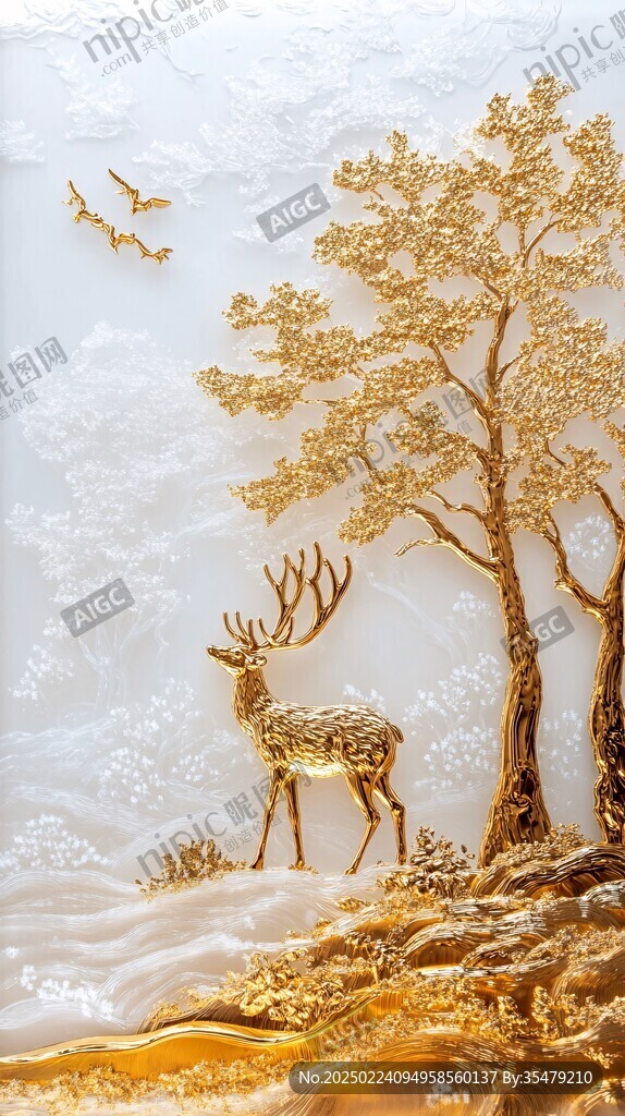 浮雕立体麋鹿