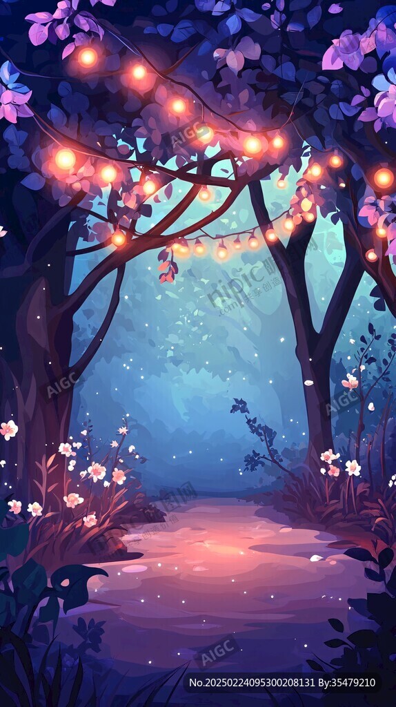 萤火虫之夜插画海报