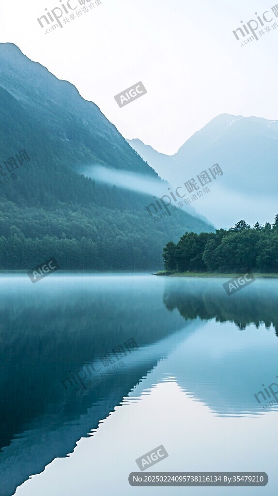唯美朦胧湖景