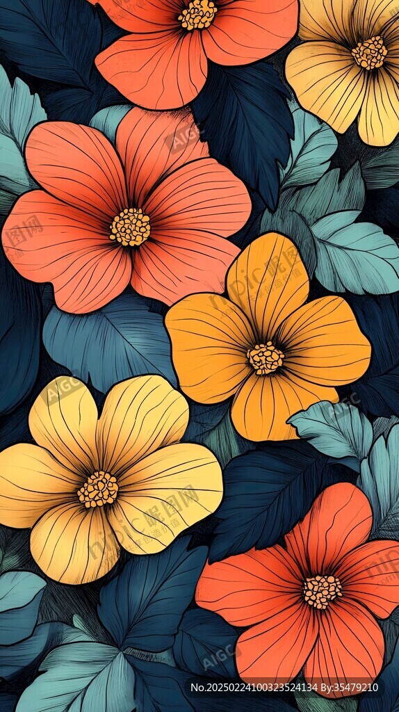 高清色块花卉