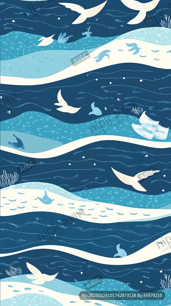 海鸥包装插画