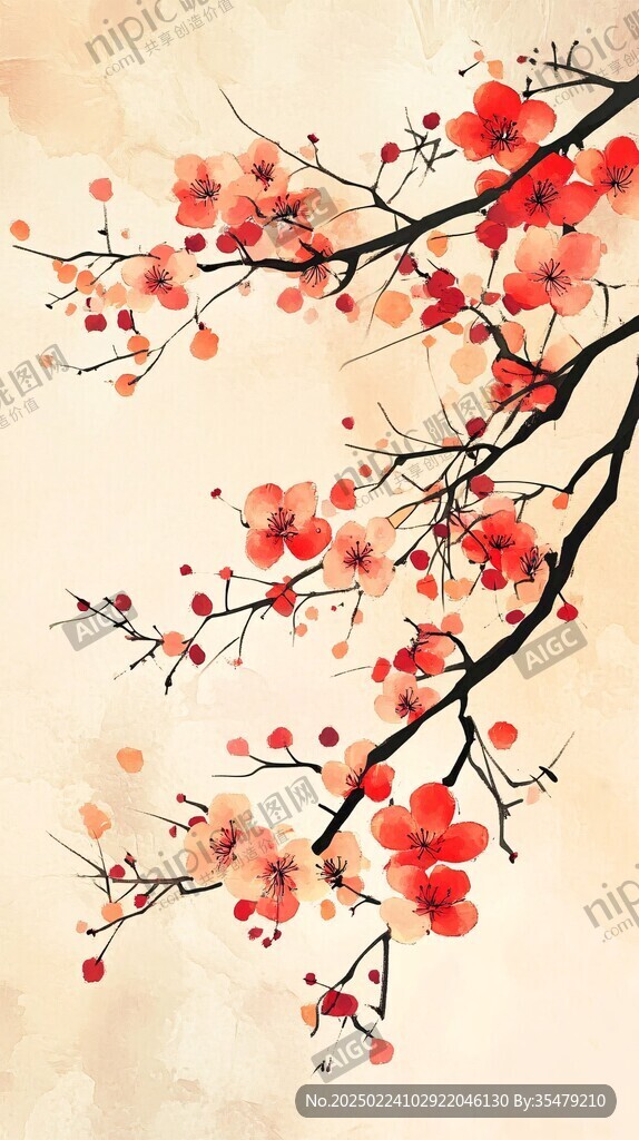 古典古风复古梅花