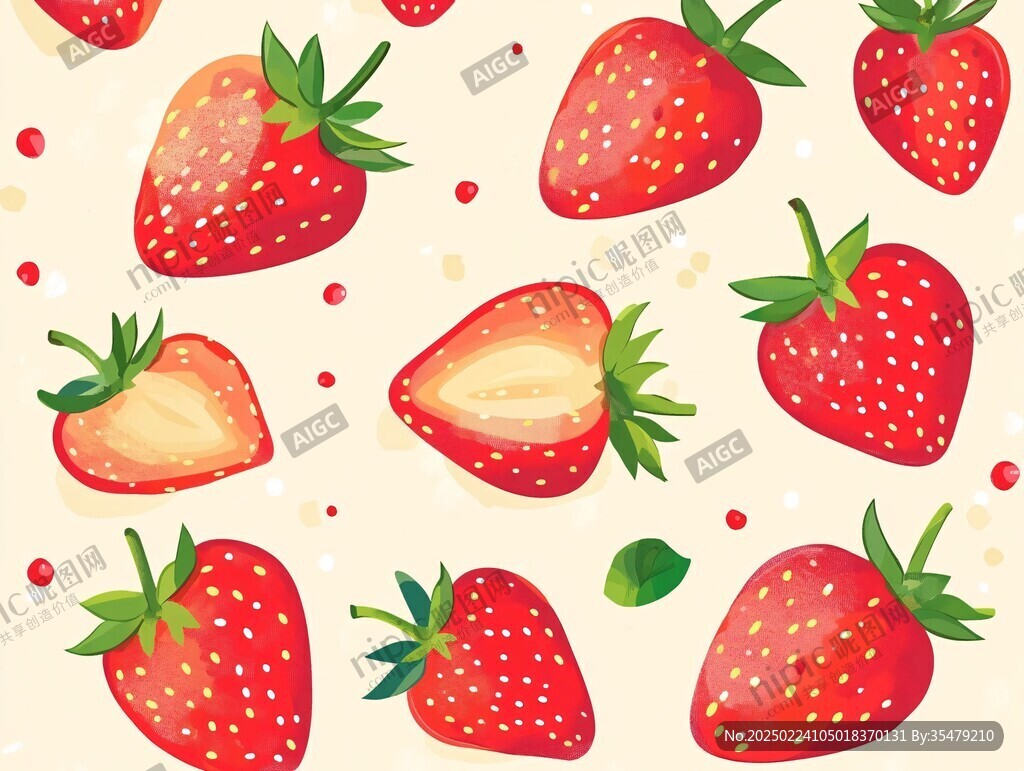 创意草莓插画