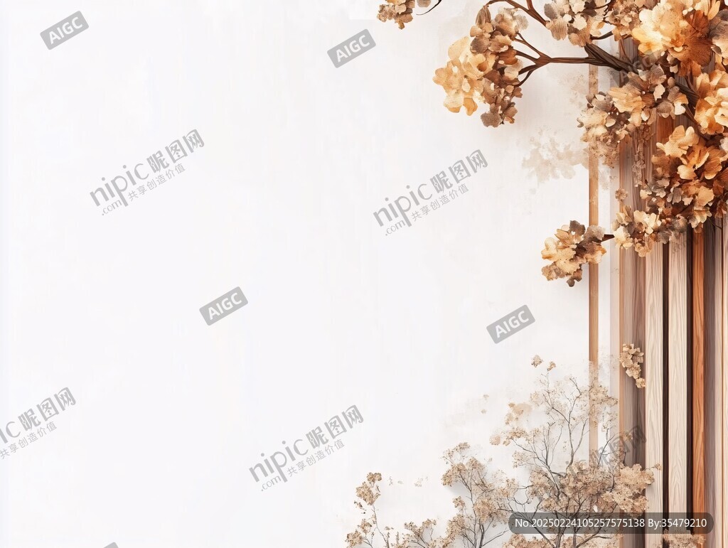 森系粉橙色花朵背景