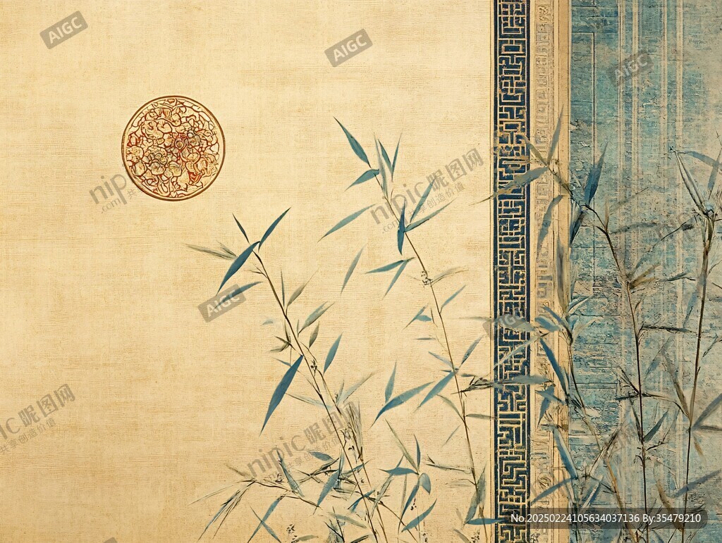新中式芦苇背景墙