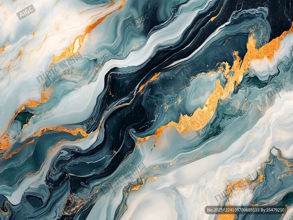 渐变抽象流体装饰画