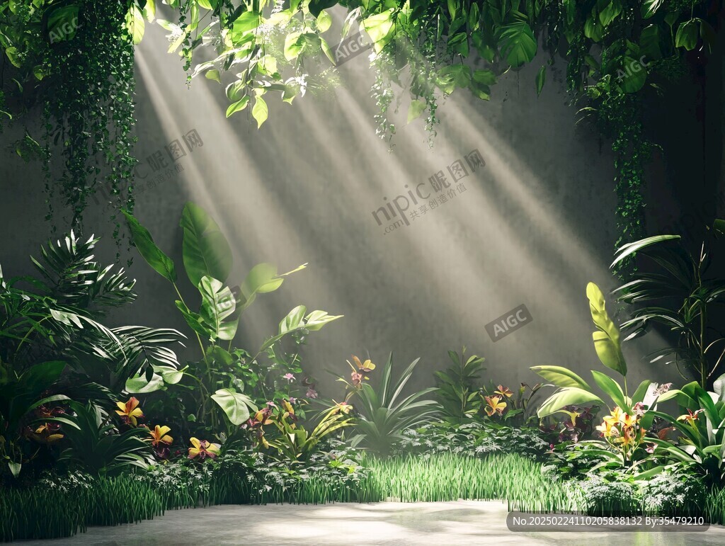 热带雨林花草树木背景